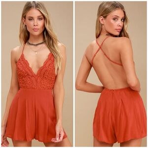 Lulu's Star Spangled gauzy lace romper size XS